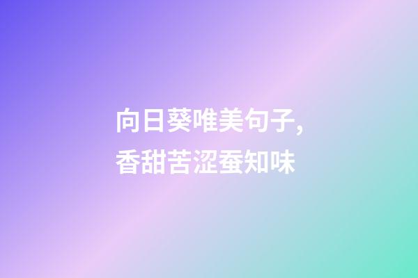 向日葵唯美句子,香甜苦涩蚕知味-第1张-观点-玄机派