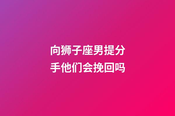 向狮子座男提分手他们会挽回吗-第1张-星座运势-玄机派