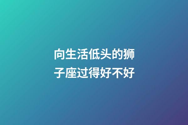 向生活低头的狮子座过得好不好-第1张-星座运势-玄机派