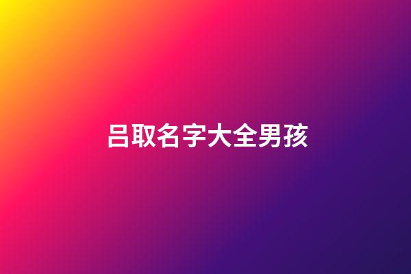吕取名字大全男孩(吕名字男孩名字大全有意义)-第1张-男孩起名-玄机派