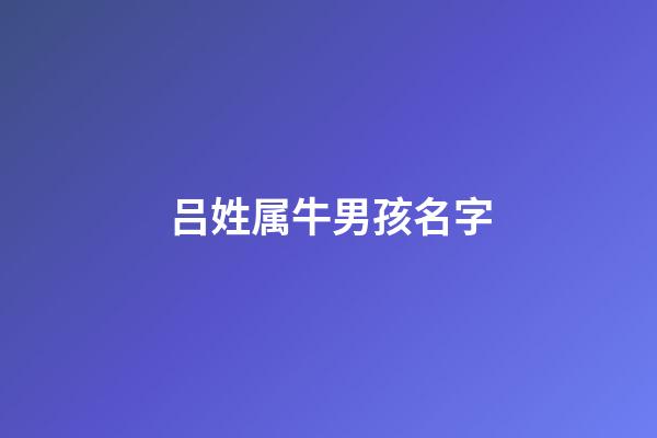 吕姓属牛男孩名字(属牛姓吕取名字)-第1张-男孩起名-玄机派