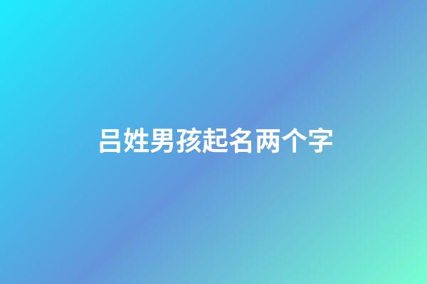 吕姓男孩起名两个字(吕姓男孩起名两个字属虎2023年)-第1张-男孩起名-玄机派