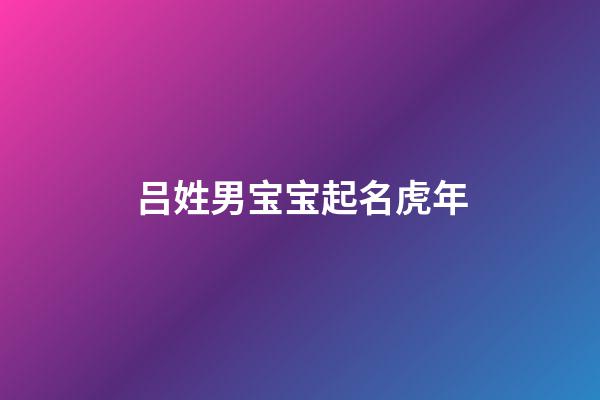 吕姓男宝宝起名虎年(吕姓男孩取什么名字最顺口)-第1张-男孩起名-玄机派