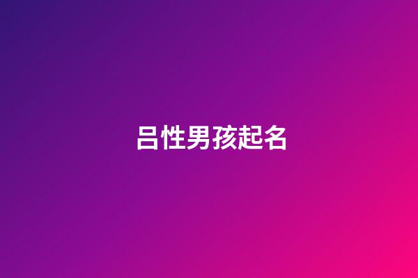 吕性男孩起名(吕起名字男孩好听)-第1张-男孩起名-玄机派