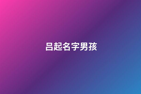 吕起名字男孩(吕起名字男孩两字)-第1张-男孩起名-玄机派