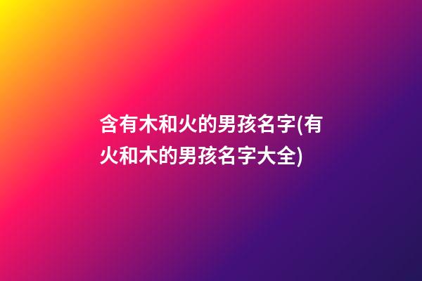 含有木和火的男孩名字(有火和木的男孩名字大全)