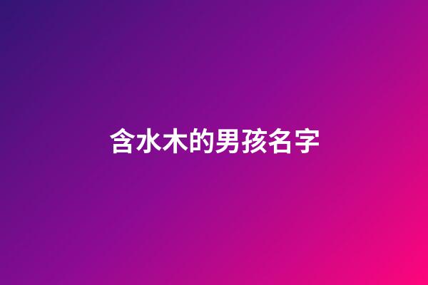 含水木的男孩名字(含水木的男孩名字有哪些)-第1张-男孩起名-玄机派