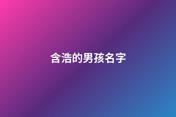 含浩的男孩名字(含浩的男孩名字有哪些)-第1张-男孩起名-玄机派