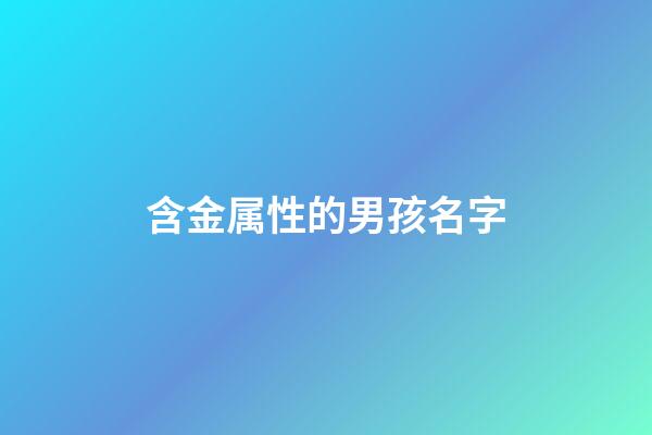 含金属性的男孩名字(金属性的字男孩取名小名)-第1张-男孩起名-玄机派