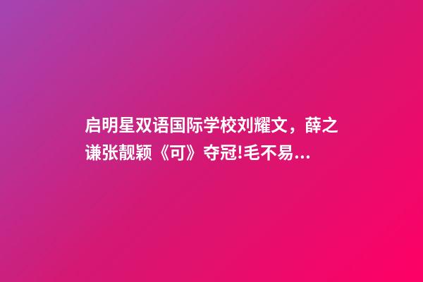 启明星双语国际学校刘耀文，薛之谦张靓颖《可》夺冠!毛不易刘耀文高居前五-第1张-观点-玄机派