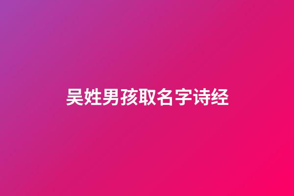 吴姓男孩取名字诗经