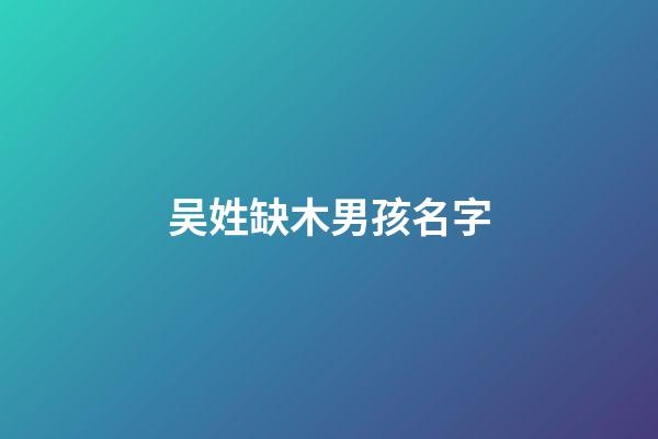 吴姓缺木男孩名字(吴姓缺木男孩名字有哪些)-第1张-男孩起名-玄机派