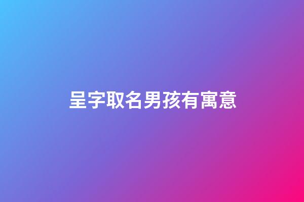 呈字取名男孩有寓意(呈字取名男孩有寓意好吗)-第1张-男孩起名-玄机派