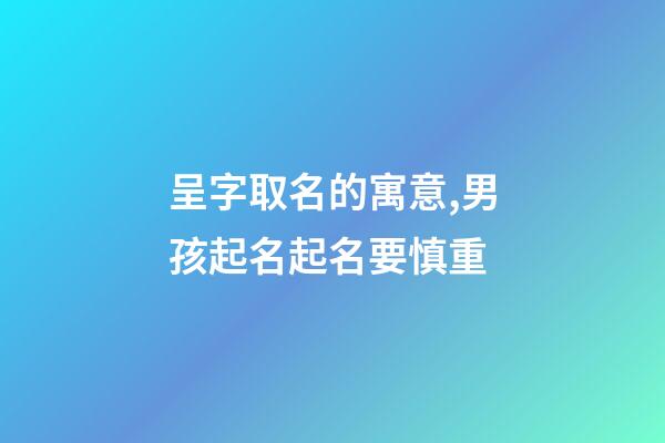 呈字取名的寓意,男孩起名起名要慎重-第1张-观点-玄机派