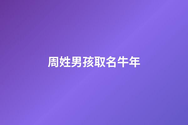 周姓男孩取名牛年(姓周男孩名字好听大全牛年)-第1张-男孩起名-玄机派
