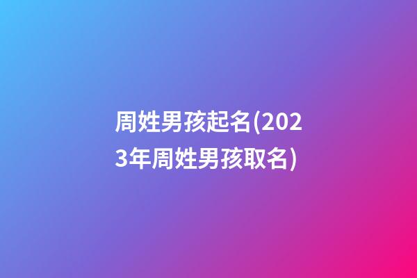 周姓男孩起名(2023年周姓男孩取名)