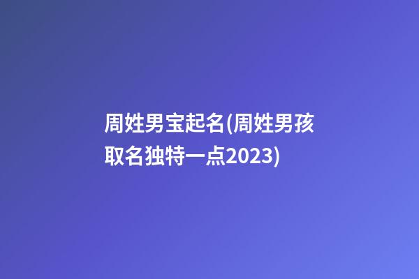 周姓男宝起名(周姓男孩取名独特一点2023)