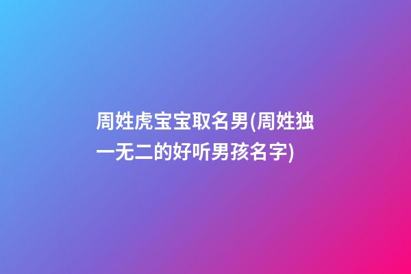 周姓虎宝宝取名男(周姓独一无二的好听男孩名字)