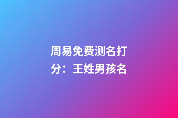 周易免费测名打分：王姓男孩名