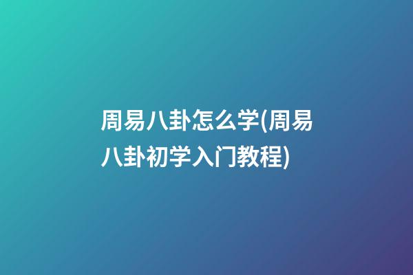 周易八卦怎么学(周易八卦初学入门教程)