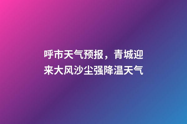 呼市天气预报，青城迎来大风沙尘强降温天气-第1张-观点-玄机派