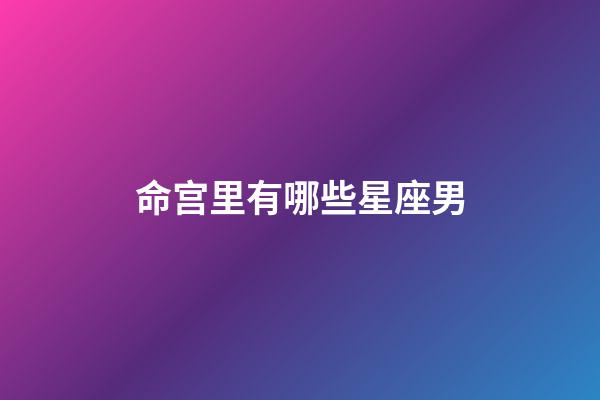 命宫里有哪些星座男-第1张-星座运势-玄机派