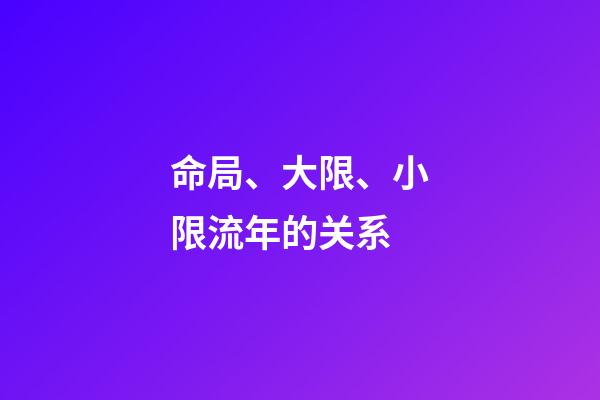 命局、大限、小限流年的关系