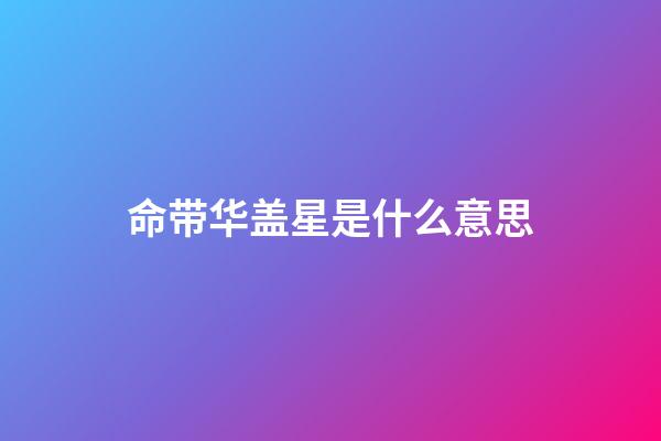 命带华盖星是什么意思