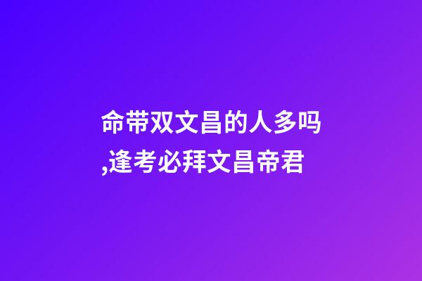 命带双文昌的人多吗,逢考必拜文昌帝君-第1张-观点-玄机派
