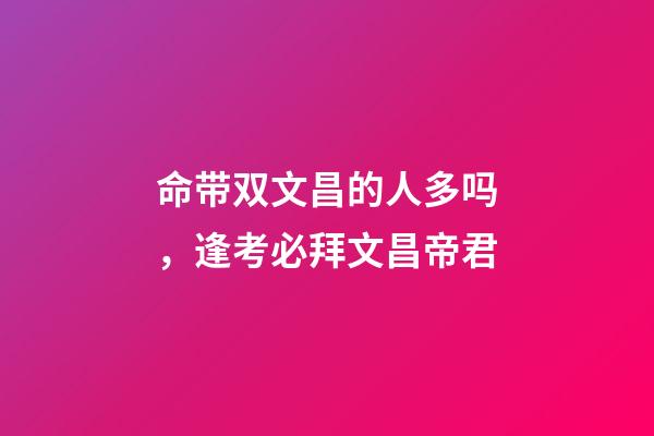 命带双文昌的人多吗，逢考必拜文昌帝君-第1张-观点-玄机派