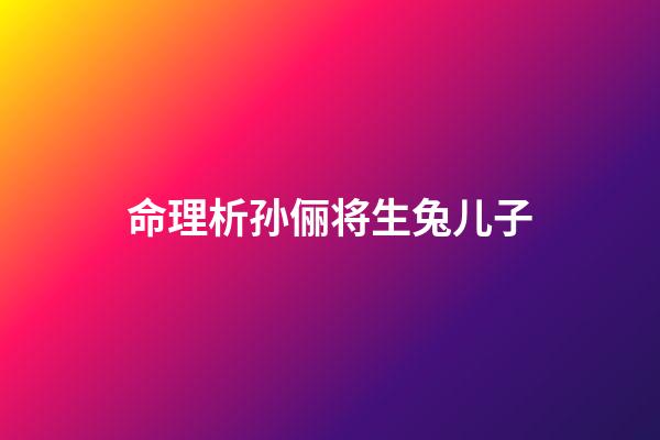 命理析孙俪将生兔儿子