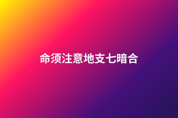 命须注意地支七暗合