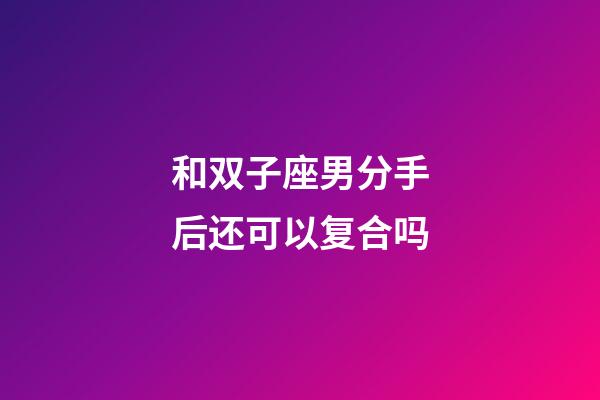 和双子座男分手后还可以复合吗-第1张-星座运势-玄机派