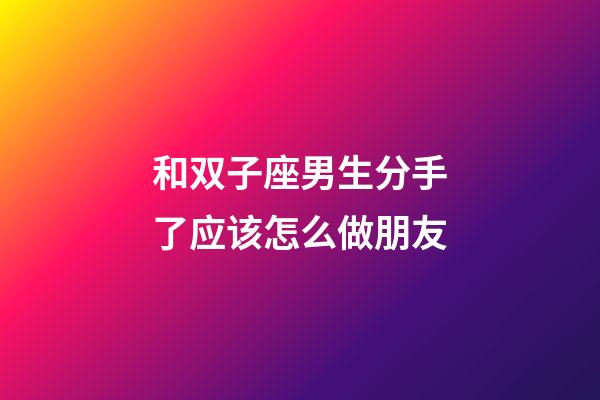 和双子座男生分手了应该怎么做朋友-第1张-星座运势-玄机派