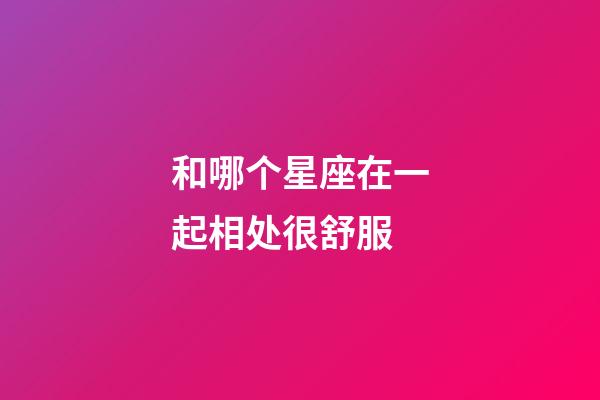 和哪个星座在一起相处很舒服-第1张-星座运势-玄机派