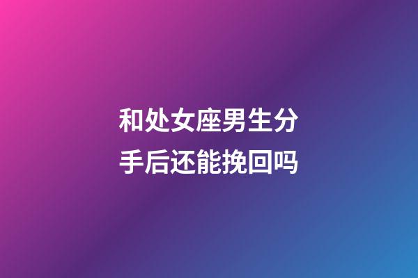 和处女座男生分手后还能挽回吗-第1张-星座运势-玄机派