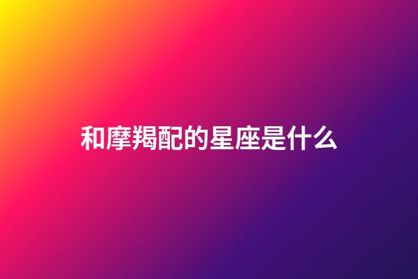 和摩羯配的星座是什么-第1张-星座运势-玄机派