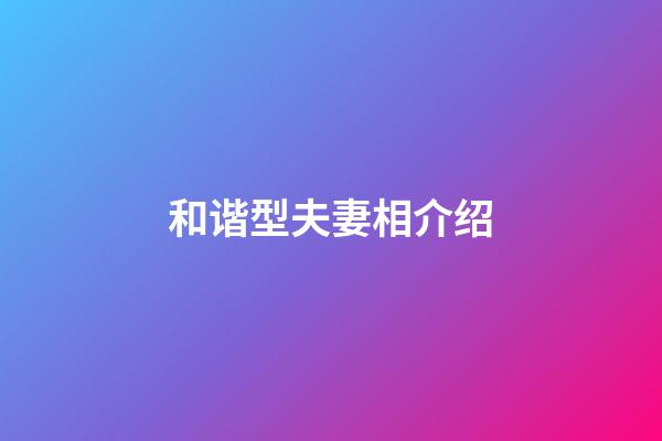 和谐型夫妻相介绍