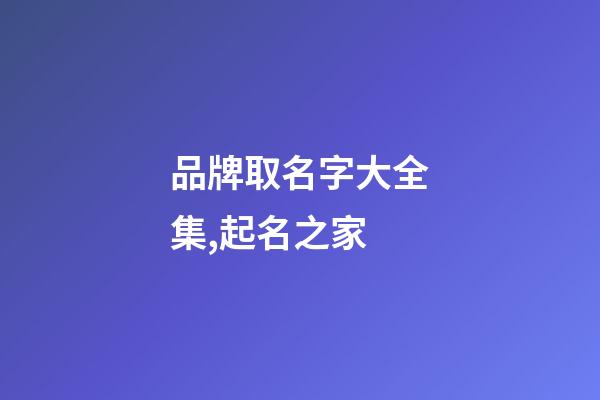 品牌取名字大全集,起名之家-第1张-商标起名-玄机派