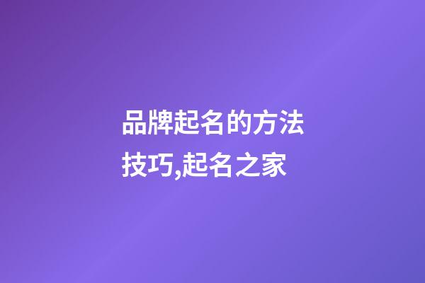 品牌起名的方法技巧,起名之家-第1张-商标起名-玄机派