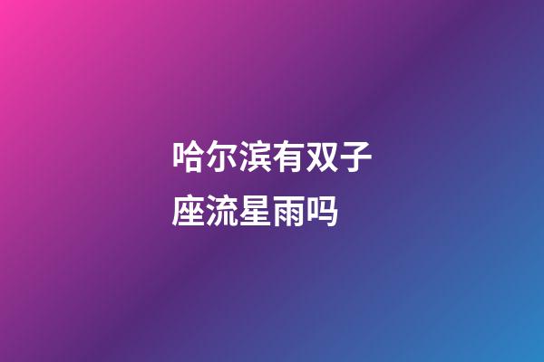 哈尔滨有双子座流星雨吗-第1张-星座运势-玄机派