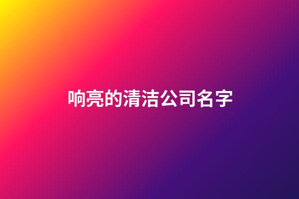 响亮的清洁公司名字