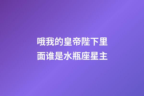哦我的皇帝陛下里面谁是水瓶座星主-第1张-星座运势-玄机派