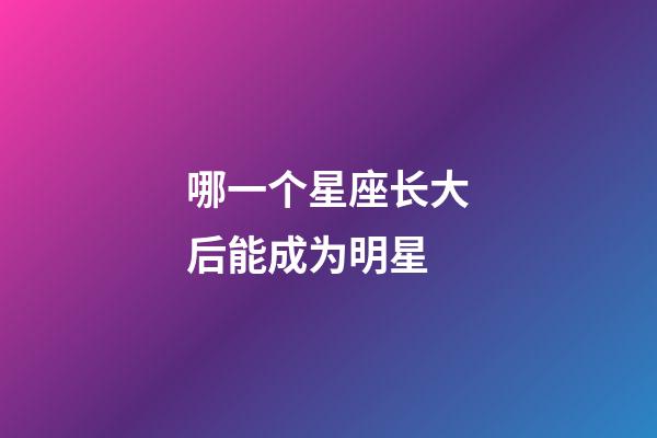 哪一个星座长大后能成为明星-第1张-星座运势-玄机派