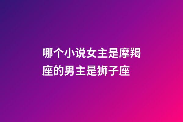 哪个小说女主是摩羯座的男主是狮子座-第1张-星座运势-玄机派