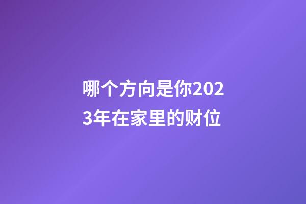 哪个方向是你2023年在家里的财位