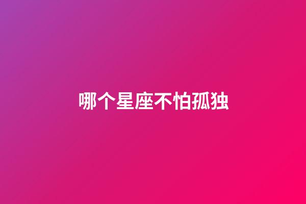 哪个星座不怕孤独-第1张-星座运势-玄机派