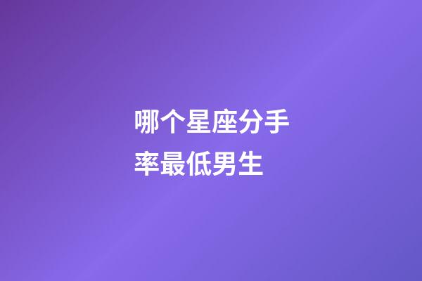 哪个星座分手率最低男生-第1张-星座运势-玄机派