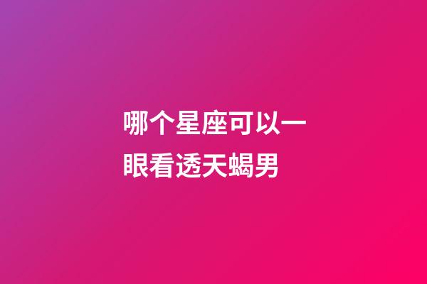 哪个星座可以一眼看透天蝎男-第1张-星座运势-玄机派