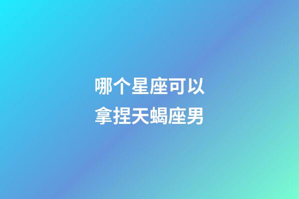 哪个星座可以拿捏天蝎座男-第1张-星座运势-玄机派